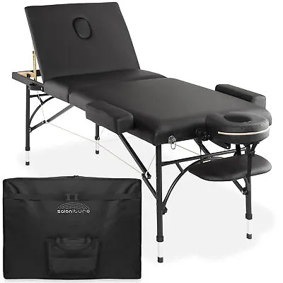 Portable Massage Table - Tri-Fold Aluminum Legs With Carrying Case - Black • $163.99