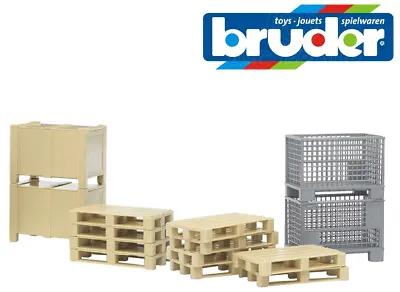 Bruder Toys 02415 1:16 Boxes / Pallets / Crates Logistics Accessories Set - 14pc • £22.59