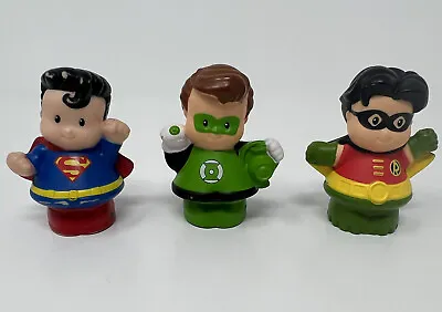 $10 • Buy Little People Super Heroes Lot Of 3 Superman Green Lantern Robin From Batman
