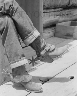 Vintage Photograph Cowboy Boots And Spurs Pie Town New Mexico 1940 8x10 • $7.99