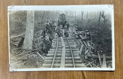 Steam Train Graveyard Off The Tracks RPPC 1910 • $16.99