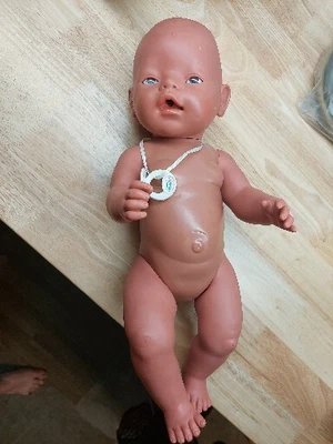 $25 • Buy Vintage 1990s Zapf Creation Baby Born Doll Life Like Anatomically 16  Brown Eyes