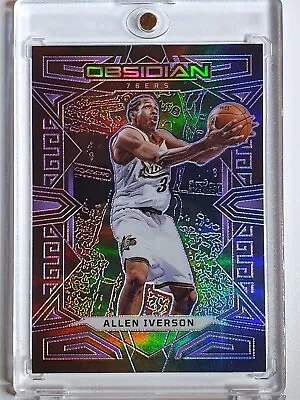 2022 Panini Obsidian Allen Iverson #149 ELECTRIC ETCH PURPLE /99 Holo - Rare • $50