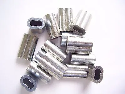 100 Zinc Plated Copper Swage Sleeves For Wire Rope Cable 1/16  Made In USA • $16.57