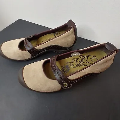 Merrell Plaza Bandeau Shoes Womens Size 8.5 Taupe Slip-On Mary Jane Clogs Shoes • $24.99