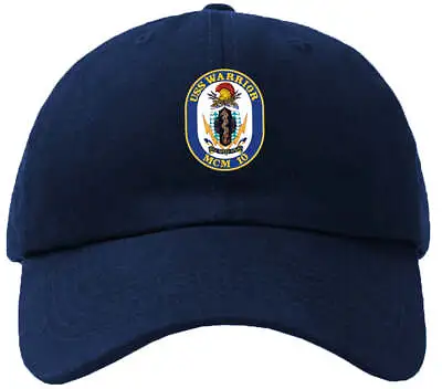 MCM-10 USS Warrior Badge Navy Baseball Cap Hat Hook And Loop Closure • $19.39
