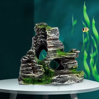 Aquarium Rock Cave Fish Tank Ornament Mountain Decor Cave Hiding Accessories • $12.60