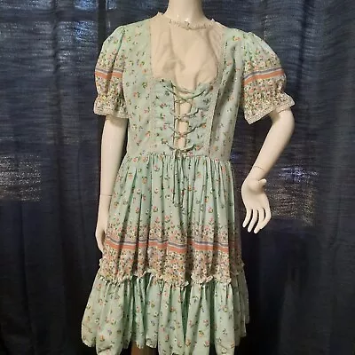 Vintage Malco Modes Floral Prairie Dress Women's Size 18 • $44.99