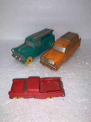 Vintage Auburn Rubber Telephone Service Truck Orange Station Wagon Red Car USA • $18.99