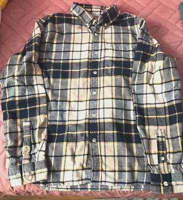 Mens Eddie Bauer Flannel Shirt Size Large Blue/beige Plaid • $7