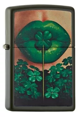 ZIPPO  GREEN LIPS W. CLOVER  GREEN COLOR LIGHTER / 60002031 ** NEW In BOX ** • $138.60