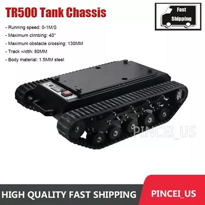 TR500 Tank Chassis Robot Car Chassis Rubber Track All-Terrain Chassis W/ Motors • $1815