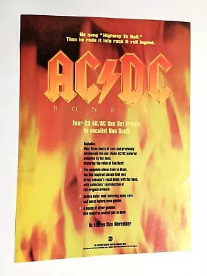 Ac/dc / Bon Scott / Angus Young / 1997 Bonfire Box Set Magazine Print Ad • £12.54