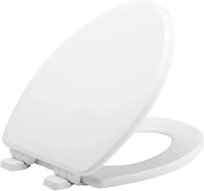 MAYFAIR 1843SLOW 000 Slow Close Elongated Toilet Seat White Enameled Wood • $29.99