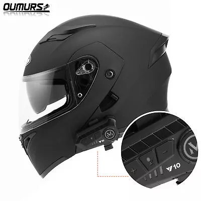 DOT Bluetooth Modular Flip Up Motorcycle Helmet Full Face Dual Headset Helmet • $90.99