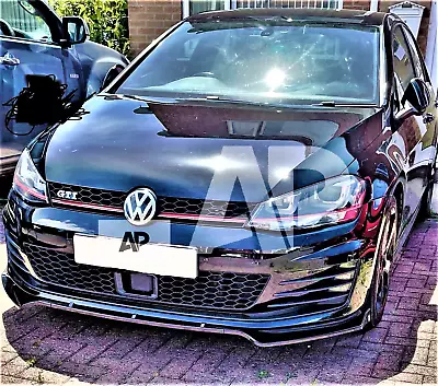 VW Golf MK7 MK7.5 R GTD GTI TSI TDI Front Splitter Spoiler Lip Body Kit 2013-20 • $110.92