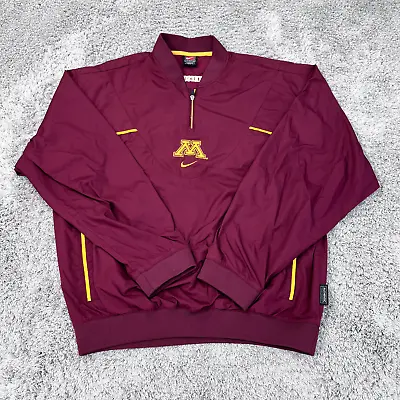 Nike Minnesota Golden Gophers Mens Windbreaker Small Red 1/4 Zip Embroidered • $22.49