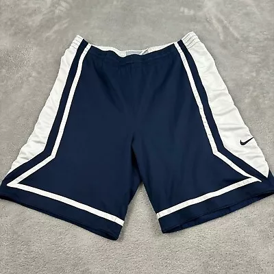 VTG Nike Basketball Shorts Mens XL Dark Blue White Reversible Gym Athletic Y2K • $22.88