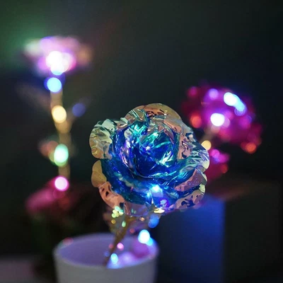 $2.46 • Buy 1x Mother's Day Valentine's Gift 24K Gold Foil Roses Flower LED Hot Floral Décor
