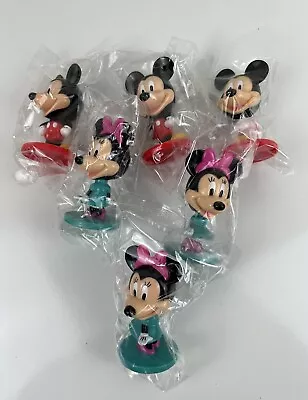 Sealed Set Of 6 Mickey Mouse & Minnie Mouse Cake Toppers Party Cupcake Toppers • $15