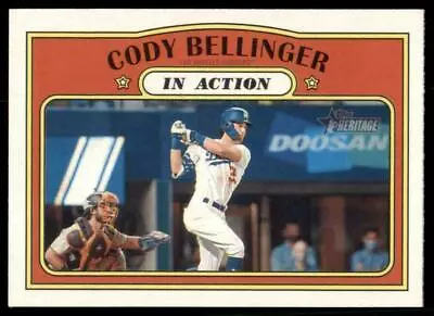 2021 Topps Heritage Base Baseball Card #174 Cody Bellinger Los Angeles Dodgers • £1.15