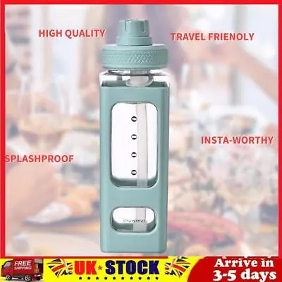 Water Bottle 23.6 Oz Large Capacity Bottle Straw & Lovely Sticker (Green) • £8.29