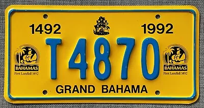 Bahamas Grand Bahama Island First Landfall 1492 License Plate #T4870 NEW • $10