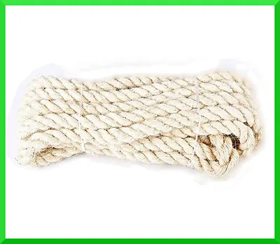 12mm Natural Sisal Rope Twisted BraidedDeckingGardenCat Scratching PostCraft • £3