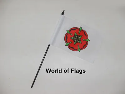 LANCASHIRE FLAG 6  X 4  SMALL HAND WAVING Old County Crafts Table Desk Display • £3.50