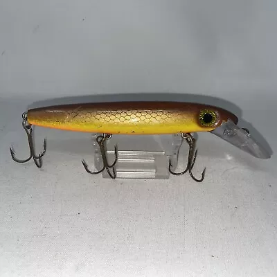 Buchertail Depth Raider Musky Crankbait Lure 7  Brown Orange Yellow Scale • $12.50