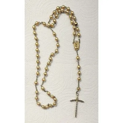 ** Vintage Rosary With Gold Scale Pouch ** • $55