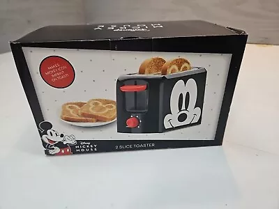 NEW Disney Mickey Mouse 2 Slice Toaster Character  Icon On Toast Black Logo • $19.99