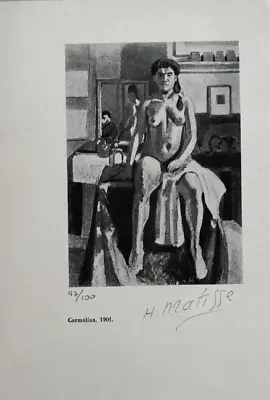 Henri Matisse Original Hand-signed Lithograph With COA & Appraisal Of $3500  • $199