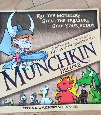 MUNCHKIN DELUXE Board Card Game Steve Jackson Games. Complete. Fantasy Adv. • £10