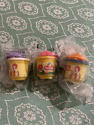 McDonalds Playdough Pots   Rare Lot (In BX 81) Set Of 3 Play Dough • £10