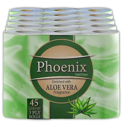 45 Toilet Rolls - Bulk Buy - Quilted 3 Ply Aloe Vera Fragranced Loo Rolls • £14.99