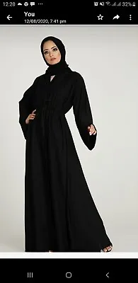 Womens Plain Abaya Islamic Burkha Kaftan Farasha Jilbab  Maxi Dress Brand New • £24.99