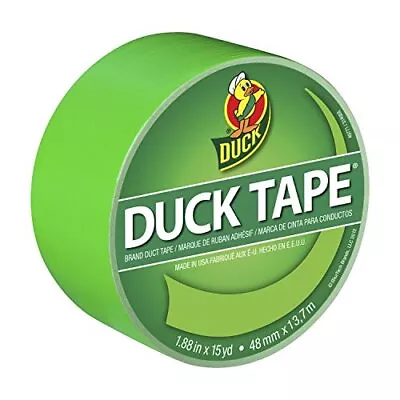  1265018 Color Duct Tape 1.88 Inches X 15 Yards Single Roll Neon Lime Green • $10.11
