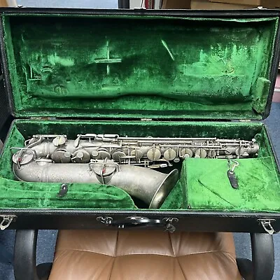 Frank Holton 1911 Silver Saxaphone Low Pitch C With Original Mouthpiece & Case • $299