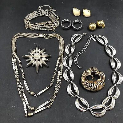 Vtg All Signed Monet Jewelry Lot 8 Pieces Necklaces Bracelets Brooches Earrings • $9.99