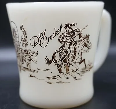 Vintage Davy Crockett Fire King Mug  Clear & Bright Graphics Appears Unused • $24.95