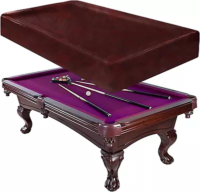 Icover Pool Table Cover Outdoor Heavy Duty Leather Waterproof Billiard Table Cov • $42.99