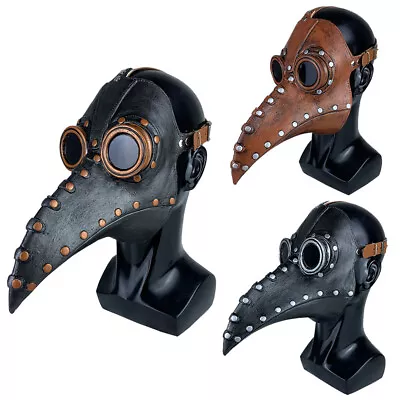 Plague Doctor Mask Halloween Costume Bird Long Nose Beak Cosplay Steampunk Props • $9.99