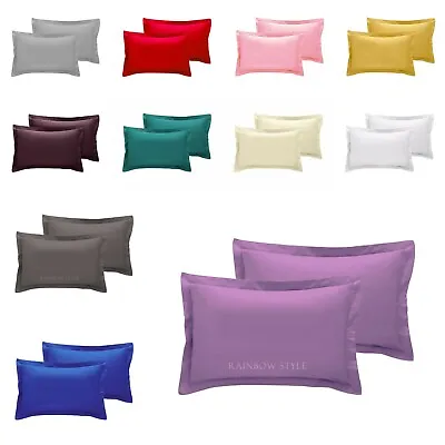£4.99 • Buy Pillow Cases Oxford Covers Easy Care 100% Poly-Cotton Plain Dyed Pillowcase Pair