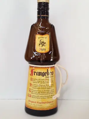  Frangelico Liqueur Brown Amber Monk Shaped Bottle Rope Belt 750ml Empty Vintage • $10