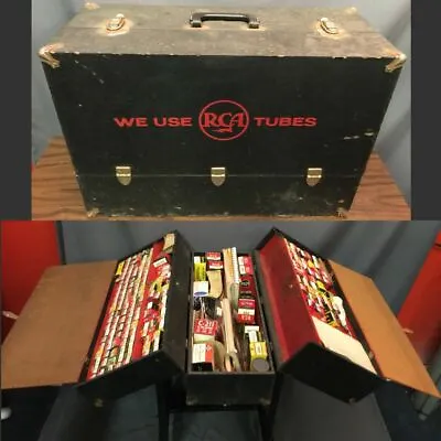 $699.99 • Buy Vacuum Tube Lot In Repairman Case Vintage Television Repair RCA Sylvania Philco