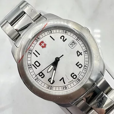 Victorinox Swiss Army Stainless Steel Date Mens Watch 26006 CB New Battery • $58.99