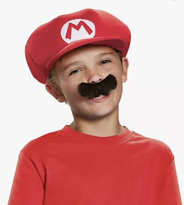 Nintendo Super Mario Brothers Bros Red Hat & Mustache Costume Accessory One Sz • $14.99