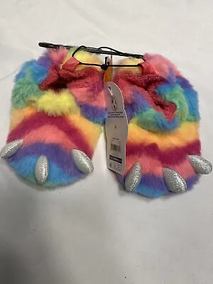 Wonder Nation Baby Girls Colorful Monster Feet Slippers Size 4 12 Months  • $15.99