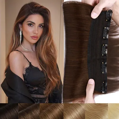 8A Russian Remy Hair One Peice Clip In Real Human Hair Extensions Hafl Full Head • £111.13